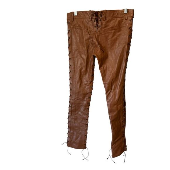 Revolve Petar Petrov Guido Lace Up Nappa Leather Low Rise Pants EU 34 - Picture 7 of 9